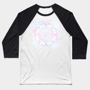 Magical Pink Blue Mandala Flower Baseball T-Shirt